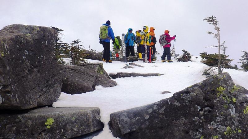 縞枯れ山の山頂で