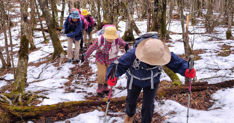 雪の三国山に登る